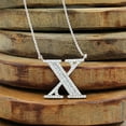 thumbnail image 2 of White Gold Plated All 26 Letter Alphabet Initial Micro Pave CZ Cubic Zirconia Pendant Mens Womens Necklace, Giorgio Bergamo X, 2 of 5