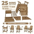 thumbnail image 3 of GloryStar Ensemble de 2 Chaises Adirondack Hautes d'Extérieur en HDPE, Tabourets de Bar Adirondack Paio avec Plateau de Raccord, Chaises Adirondack Hautes en Poly Recyclé pour Terrasse, Cour Arrière, Balcon, 3 of 8