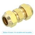thumbnail image 4 of Uxcell 5/8" OD Brass Flare Union Connector, 2 Set Copper Double Pipe Extension Fitting with Nut, 1.86x0.87", 4 of 6