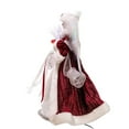 thumbnail image 4 of Kurt Adler 12-Inch White, Silver and Burgundy Angel Tree Topper with Fiberoptic LED Lights, 4 of 10