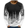 thumbnail image 1 of Gvmfive Men Printed Long Sleeve Round Neck Casual T-shirts Top, 1 of 4
