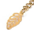 thumbnail image 2 of 5 pc 304 Stainless Steel Chain Extender Curb Chain with 202 Stainless Steel Charms Hollow Leaf Golden 66~71mm Link: 3.7x3x0.5mm Leaf: 12.5x5.5x0.2mm, 2 of 3