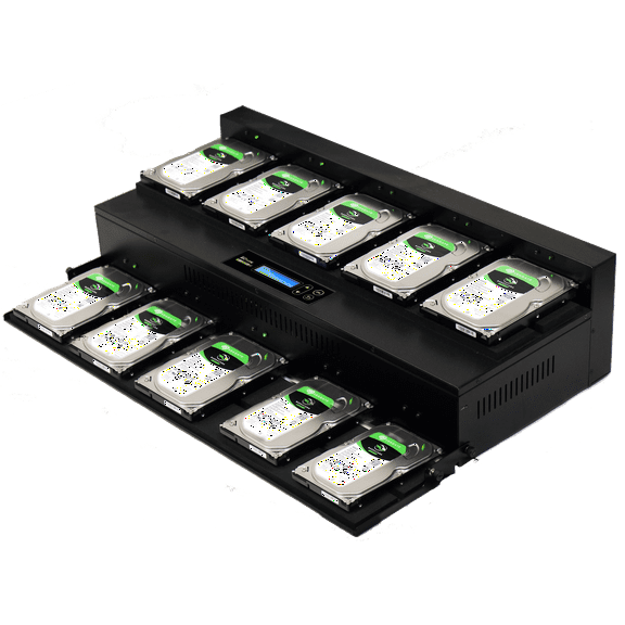 EZ Dupe 1 to 9 HD Cyclone 600 Flatbed Hard Drive Duplicator - 36GB/Min - Hard Drive Disk Copier and DoD Sanitizer/Eraser for SATA 3.5" HDD Disk & 2.5" SSD Solid State Drives 600MB/Sec (DM-HS3-HDD09)