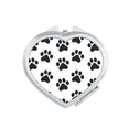 thumbnail image 1 of Cat Animal Cute Paw Print Outline Footprint Mirror Travel Magnification Portable Handheld Pocket Makeup, 1 of 3