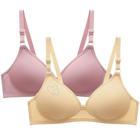 Iyufng Bras for Women Push up Wireless Bra 2PCS Half Cup Bra Lingerie Soild Wire Underwear Bra Everyday Small Cup Womens Bras Plus Size Summer Savings Clearance