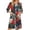 Navy(Vintage Floral Print), variant on Robes for Women Zipper Lightweight 3/4 Sleeve Bathrobes for Women Zipper Front Knee Length Vintage Floral Print Casual Pajama Sleepwear with Pockets Navy S
