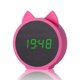 thumbnail image 1 of Reloj despertador LED creativo Reloj de madera para estudiantes Control de sonido Reloj despertador con forma de gato de dibujos animados JAMW Sencillez, 1 of 4