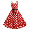 thumbnail image 1 of EQWLJWE Robe Longue pour Femmes Mode Vintage Imprimé Col Rond Sans Manches Robe Sexy Évasée, 1 of 3
