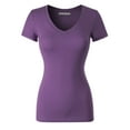 thumbnail image 3 of MixMatchy Women's Basic Solid Multi Colors Fitted Short Sleeve T-Shirt [S-3XL], 3 of 5