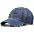 thumbnail image 1 of Gorra de béisbol lavada, de algodón vaquero desgastado, gorra de papá, gorra de estilo camionero unisex ajustable, 1 of 7