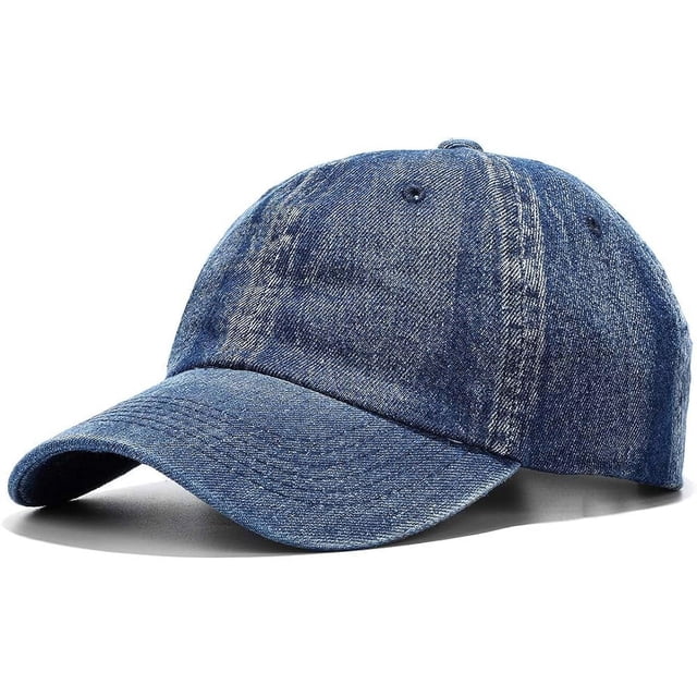 Gorra de béisbol lavada, de algodón vaquero desgastado, gorra de papá, gorra de estilo camionero unisex ajustable
