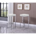 thumbnail image 2 of Dorrington Modern Velvet Backless Bar Stool in White/Silver (Set of 2), 2 of 2