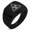 Black, variant on Stainless Steel Biohazard Triangle Geometric Pattern Step-Down Biker Style Polished Ring