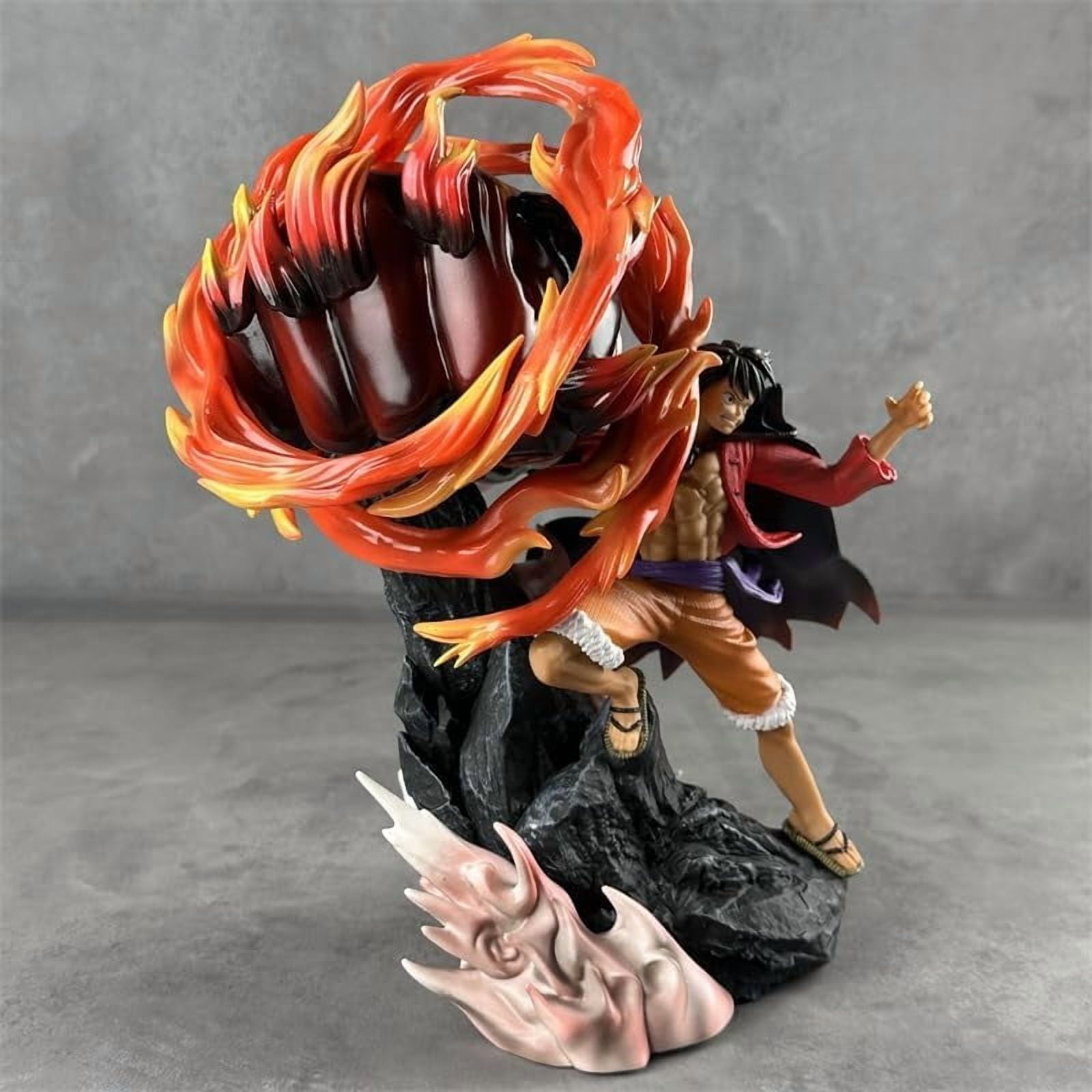 Luffy Figure Strike A Heavy Punch Hellfire Luffy Action Figures 30cm/11.8inch PVC Decorations Collectible Souvenirs for Anime Fans Gifts