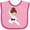 Pink and Fuchsia, variant on Inktastic Karate Girl, Cute Girl, Black Belt, Brown Hair Girls Baby Bib