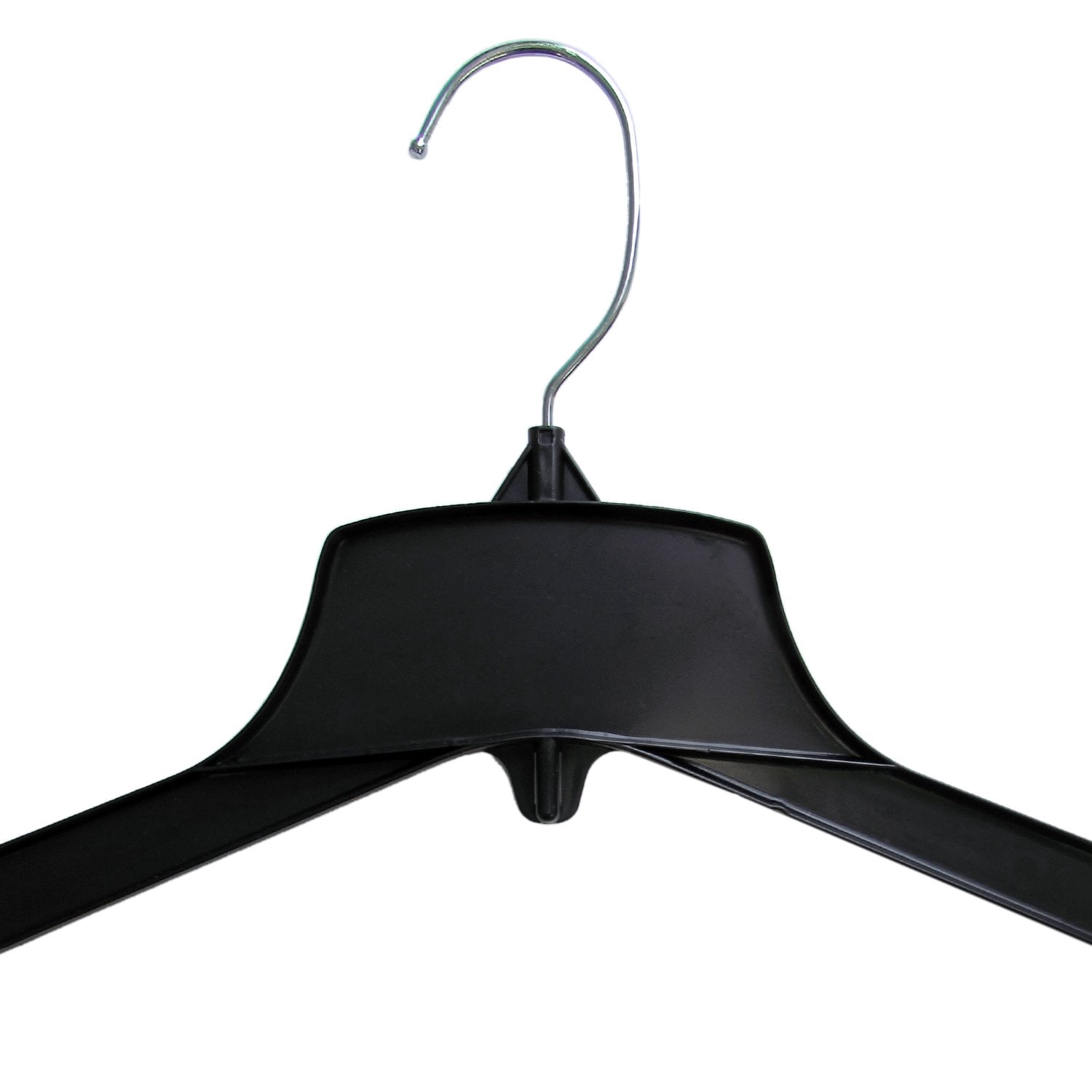 Hanger Central Recycled Heavy Duty Plastic Hangers, Short Polished Metal Swivel Hooks, 15 inch, 25 Pack