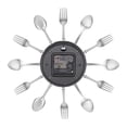 thumbnail image 3 of Tableware Wall Clock 12 Inch - Silver, 3 of 4