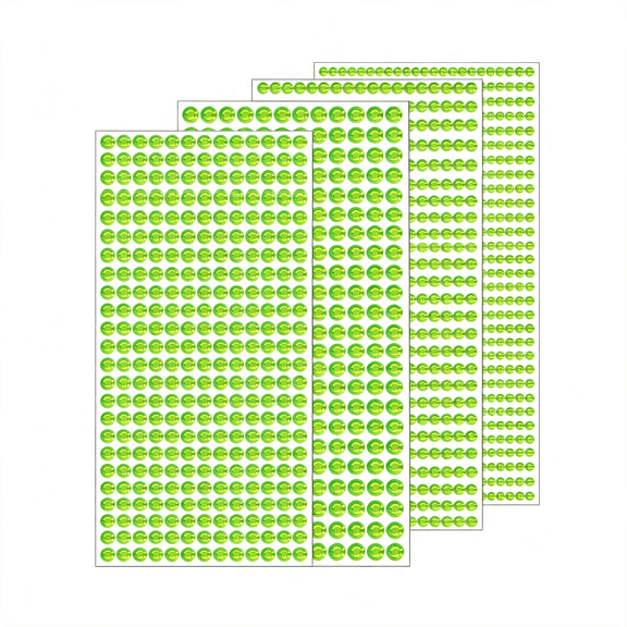 CCOCC 1799Pcs Gem Jewels for Crafts-Self Adhesive Rhinestone Gems,Acrylic Bling Round Stickers,Craft Supplies for Kids 4Sheets 4Sizes Gem Stickers for Crafts Green