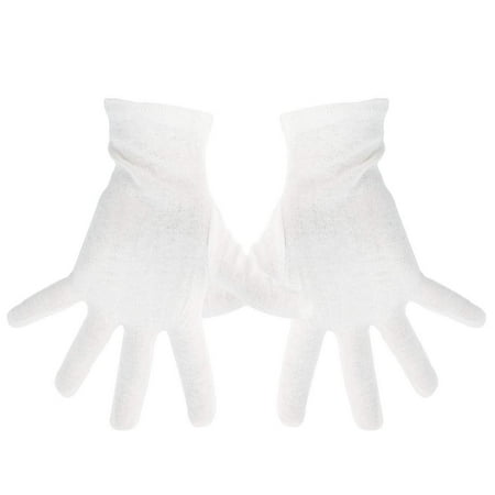 White 100% Cotton Gloves for Eczema Small Bulk 12 Pairs,Thin Dry Hand Therapy Gloves Moisturizing Women Night Sleeping