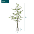 thumbnail image 2 of 6ft Artificial Black Olive Tree with 9 inch White Planter, Tall Fake Shady Lady Tree for Indoor Home Decor, Big Faux Plant Faux Olive Silk Tree for Home Decor and Gift, 2 of 8