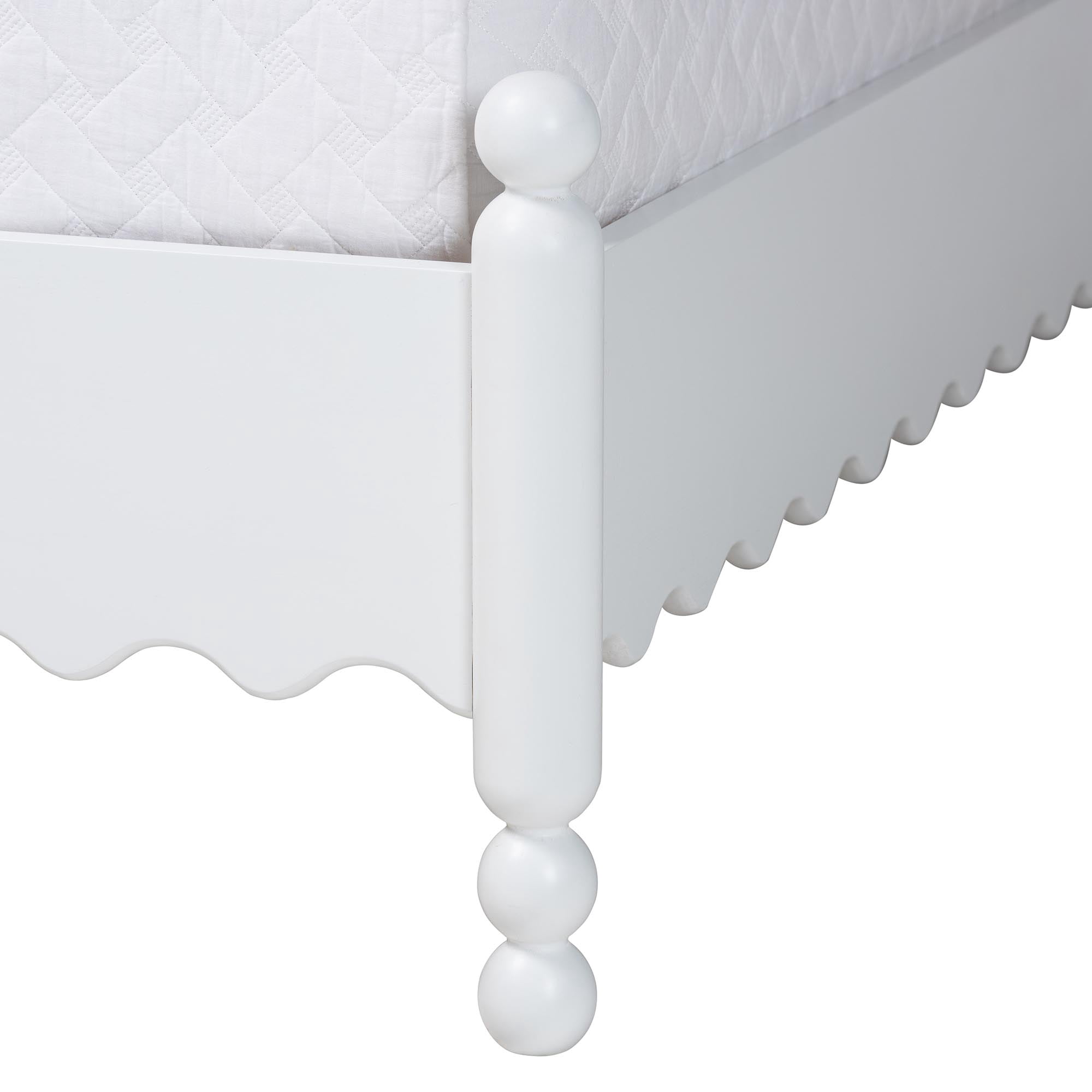 Baxton Studio Hoffman Modern Farmhouse Platform Bed, King, White