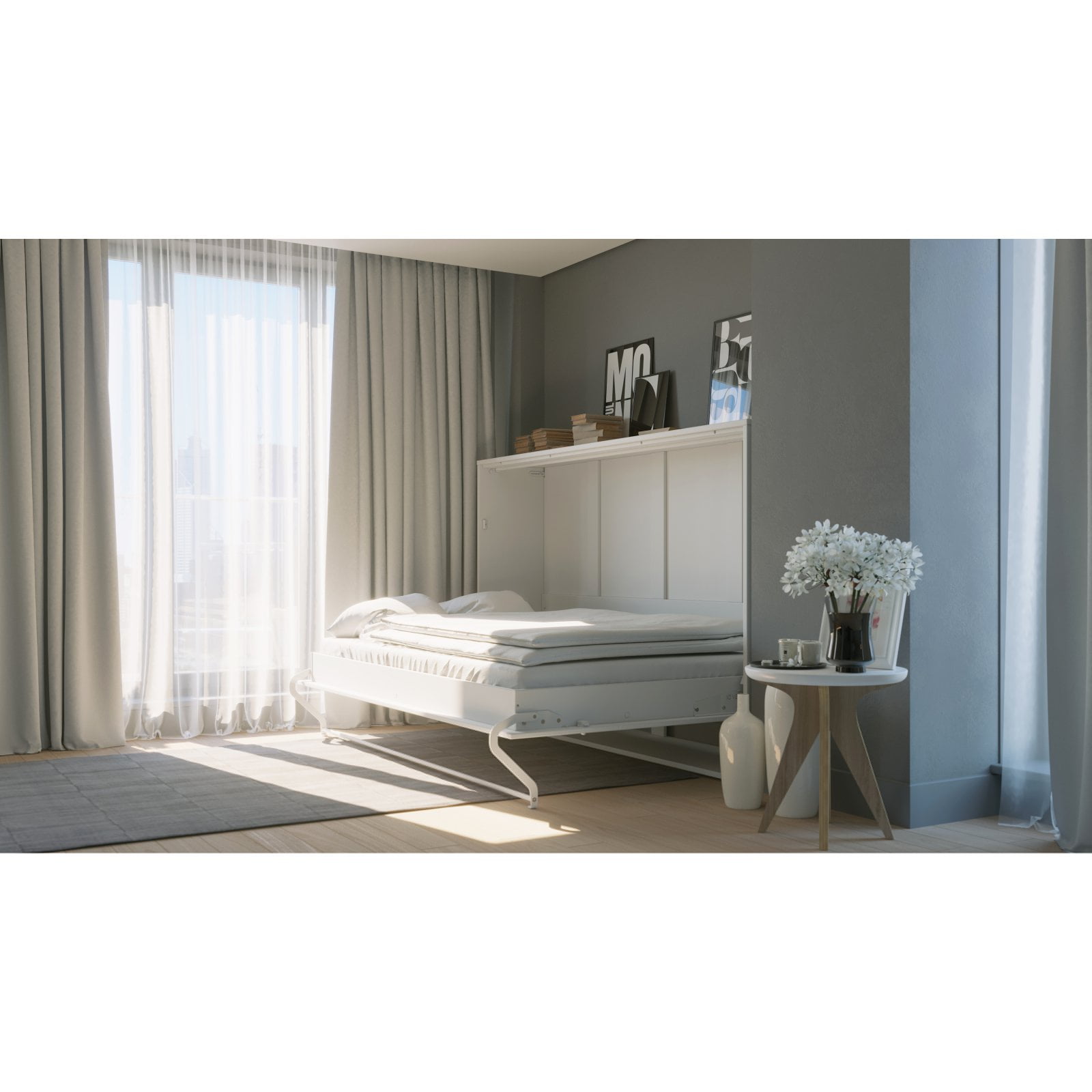 Invento Horizontal Wall Bed, European Twin Size