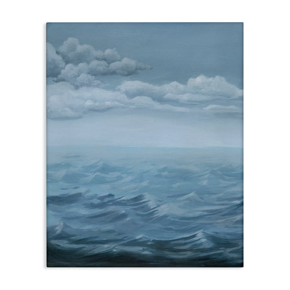 Stupell Industries Clouds over Rough Seas Nautical & Beach Painting Wrapped Canvas Art Print Wall Art, 16 x 20