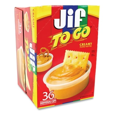 Jif To Go Spreads, Creamy Peanut Butter, 1.5 oz Cup, 36 Cups/Box, Ships in 1-3 Business Days