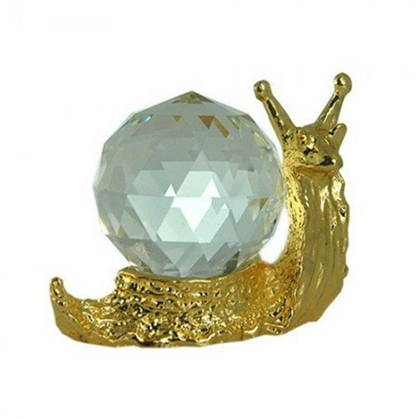 Handmade Gold Plated Metal Bohemia Lead Crystal Snail Figurine - Walmart.com - Walmart.com