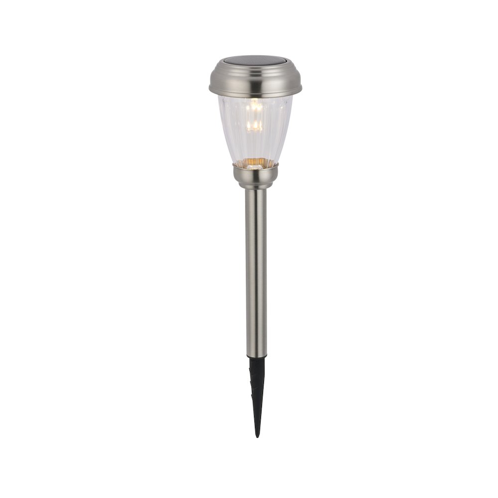 Outdoor silver LED 3000K pathway light in pack of 6