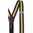 thumbnail image 2 of Jacob Alexander Men's Stripes Y-Back Suspenders Braces Convertible Leather Ends Clips - Navy Gold, 2 of 5