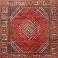 thumbnail image 1 of Ahgly Company Machine Washable Indoor Square Traditional Red Area Rugs, 6' Square, 1 of 7