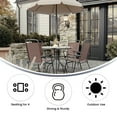 thumbnail image 5 of Flash Furniture Nantucket 6-Piece Patio Set with Glass Table, Umbrella, and 4 Folding Chairs, Brown, 5 of 19