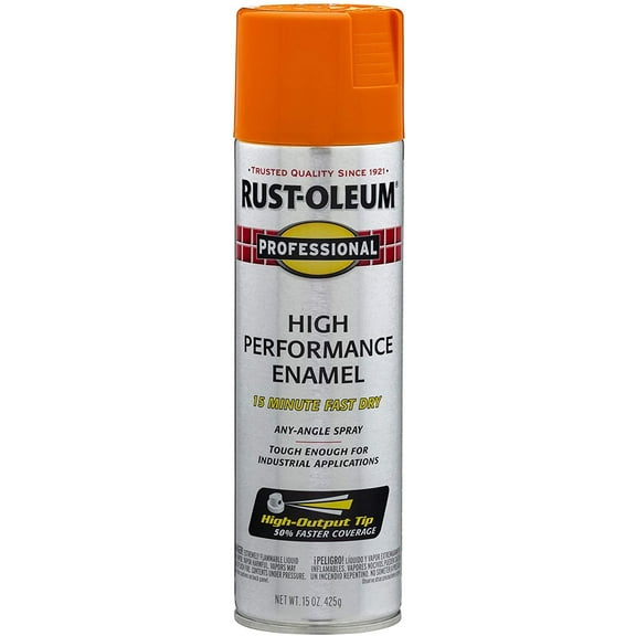 Professional 7555838 Spray Paint High Performance Enamel, 6 Pack, Gloss Safety Orange