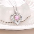 thumbnail image 2 of Collar de plata de ley 925 para mujer, collar de oro rosa y oro blanco, collar de piedra natal para mujer, joyería perfecta para el día de San Valentín, Navidad, cumpleaños, aniversario, esposa, 2 of 2