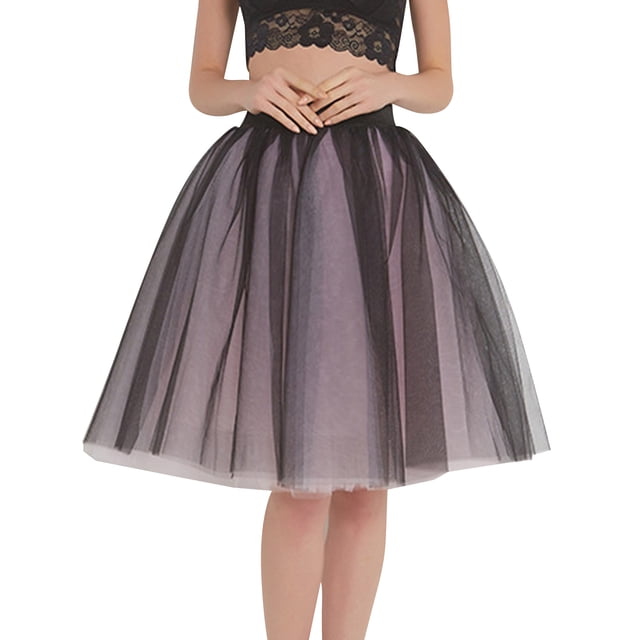 Falda de tul hasta la rodilla con tutú en capas para mujer: estilo vintage, fajín de satén desmontable, trabillas para cinturón, para fiestas/baile de graduación