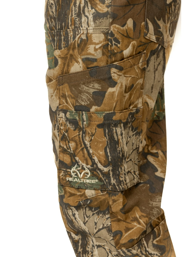 Realtree Men's Camo Farmhand Pants, Cotton Duck Canvas, Water