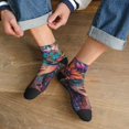 thumbnail image 3 of Pofeuu Bohemian Colorful Flower Woman Print 30cm Socks, Adult Running Hiking Socks for Youth and Adult, 3 of 7