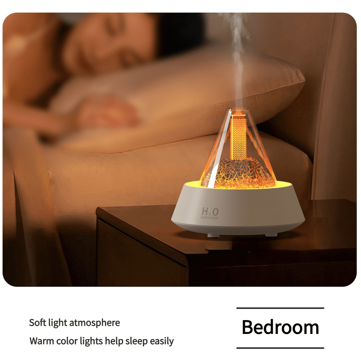 Volcanic Humidifier Essential Oil Diffuser LED Lava Lamp Aroma Diffuser Home Decor