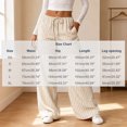 thumbnail image 3 of Kezqiaxn Wide Leg Pants for Women Striped Elastic Waist Drawstring Loose Casual Trousers with Pockets Women's Clothing Khaki XS, 3 of 5