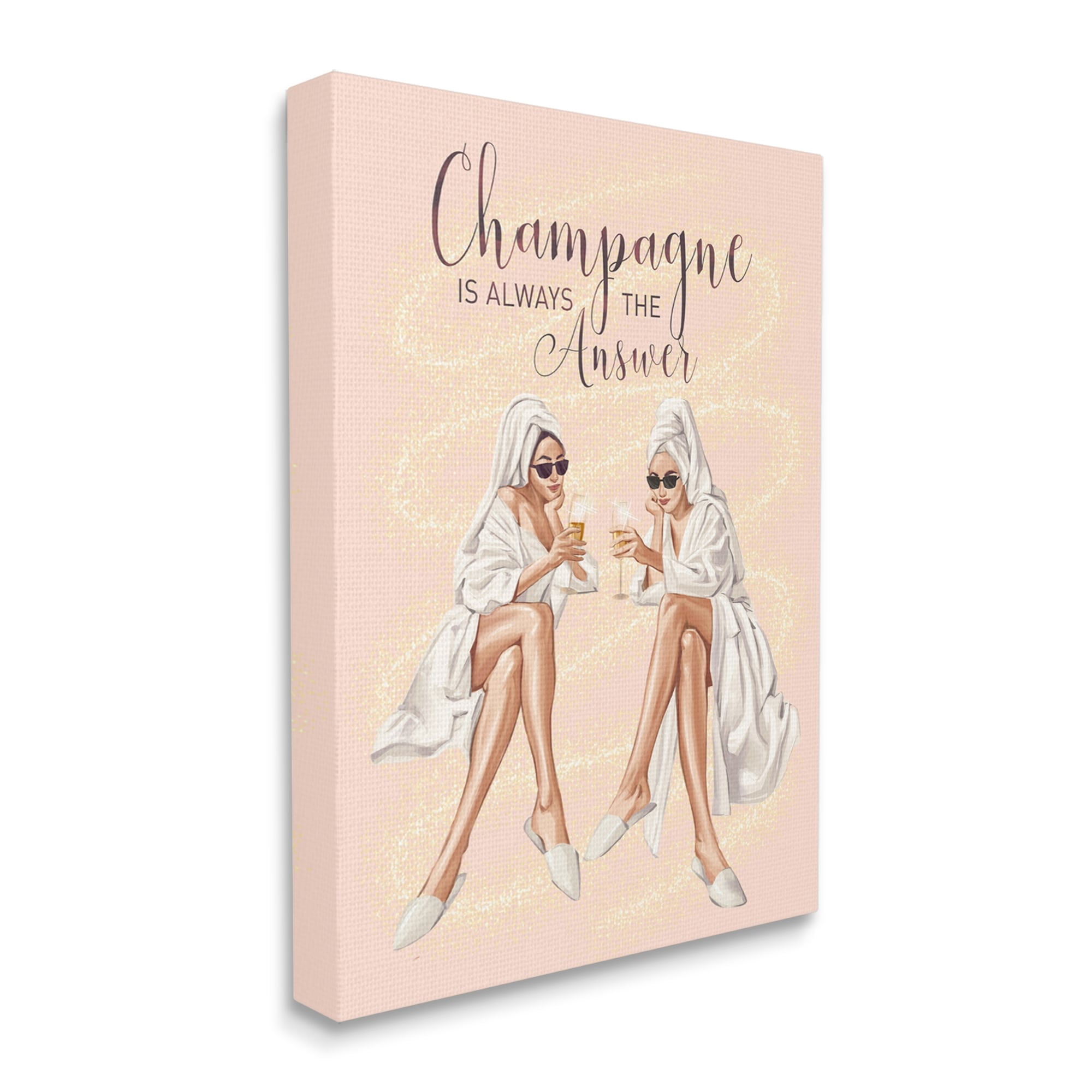 Stupell Industries Champagne Typography Quote Pink Glam Robes Cheers Canvas Wall Art, 24 x 30, Design by Ziwei Li