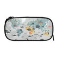 thumbnail image 3 of Goofa The World Map with Cartoon Animals Pattern Big Capacity Pencil Pen Case Office College Large Storage High Capacity Bag Pouch Holder Box Organizer, 3 of 9