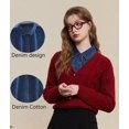 thumbnail image 2 of CAILDANL Denim Detachable Collar Shirt,Half Blouse False Collar for Lady Girls, 2 of 7