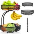 thumbnail image 1 of CMGB 2-Tier Countertop Metal Fruit Basket with Banana Hanger, Kitchen, Black, 1 of 10
