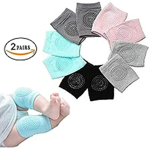 iKonbi Baby Crawling Anti-Slip Knee Pads, Unisex Baby Toddlers Knee Pads (Random Colour) Pair of 2