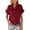Wine, variant on Ichuanyi Womens Cotton Button Down Shirt Casual Short Sleeve Loose Fit Collared Linen Work Blouse Tops with Pocket