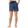 thumbnail image 3 of INSPIRE CHIC Womens Modal Pajama Lounge Shorts Soft Comfy Pajama Bottoms with Pockets High Elastic Boxer Shorts Sleepwear XS Blue, 3 of 6