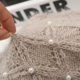 thumbnail image 3 of vnanda Knit Hat with Faux Pearl Women Knitted Hat with Faux Pearl Decor Handmade Soft Stretchy Autumn Winter Beanie for Girls Women Knit Hat, 3 of 7