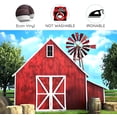 thumbnail image 4 of 7 x 5 ft Rustic Western Farm Red Barn Backdrop Red Barn Blue Sky White Clouds Green Trees Windmills Background for Photography Kids Birthday Party Photo Studio Props, 4 of 4
