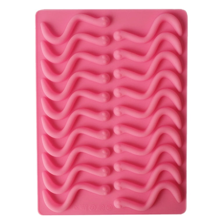 20 Cavity Silicone Gummy Snake Worms Chocolate Mold Sugar Candy